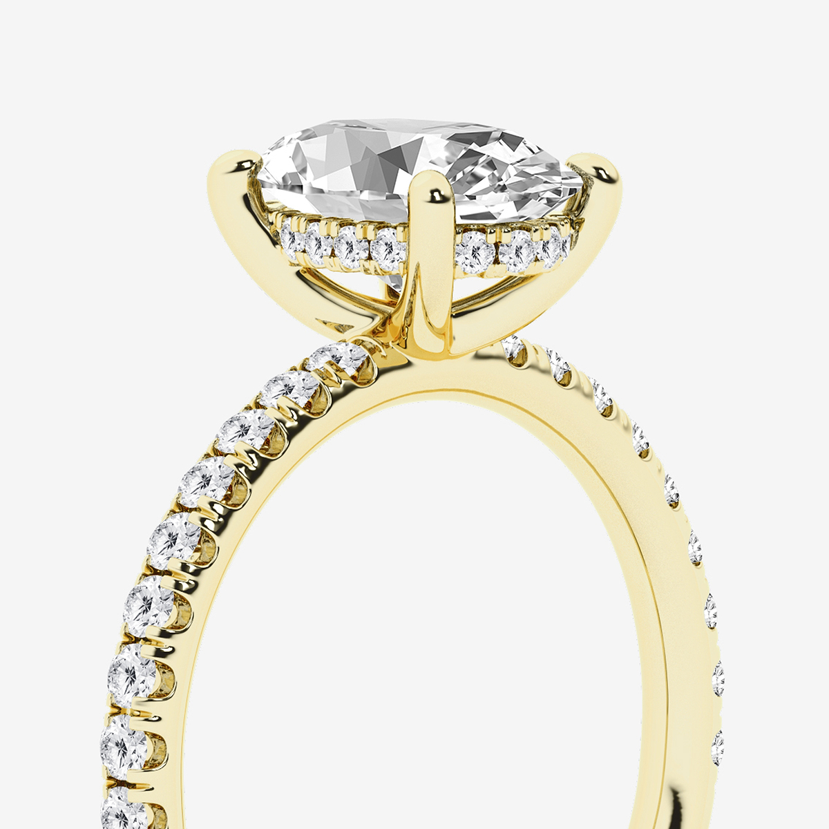 Additional Image 2 for  2 2/5 ctw Oval Lab Grown Diamond Hidden Halo Engagement Ring